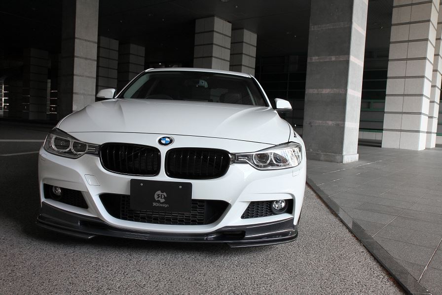 BMW F30 / F31 3-Series 3D Design M-Sport Carbon Fiber Under Splitter Set