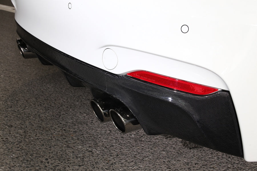 BMW F22 2-Series 3D Design 4 Tip M-Sport Carbon Fiber Rear Diffuser