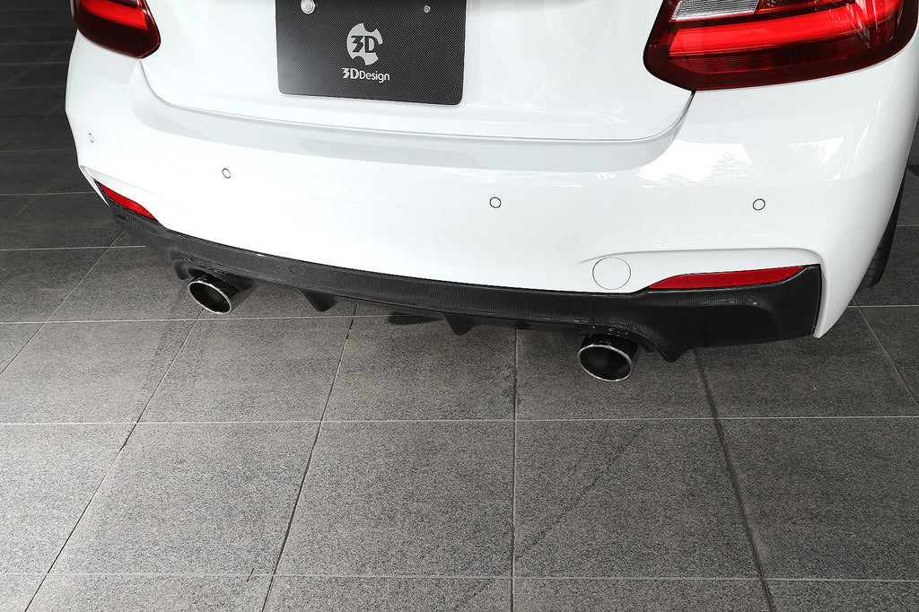 BMW F22 2-Series 3D Design M-Sport Carbon Fiber Rear Diffuser