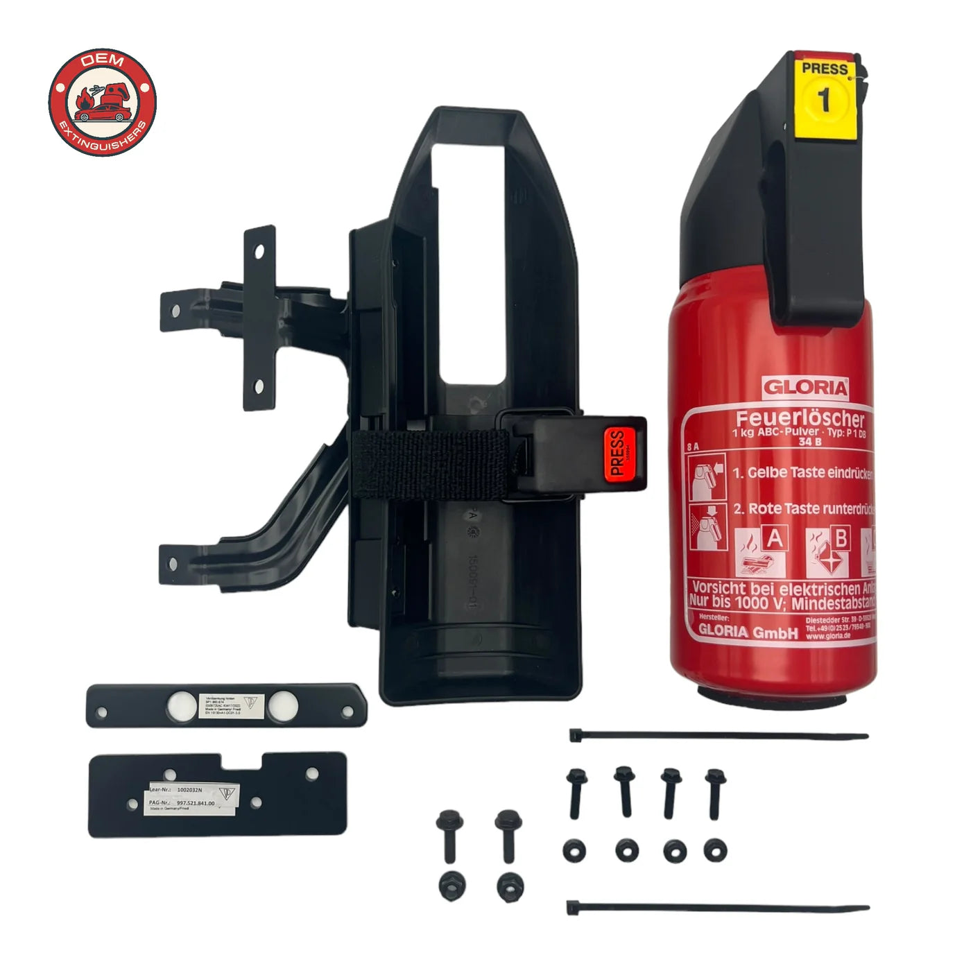 Porsche 718 Cayman GT4 & 981 Cayman GT4 & 997 OEM Fire Extinguisher Kit