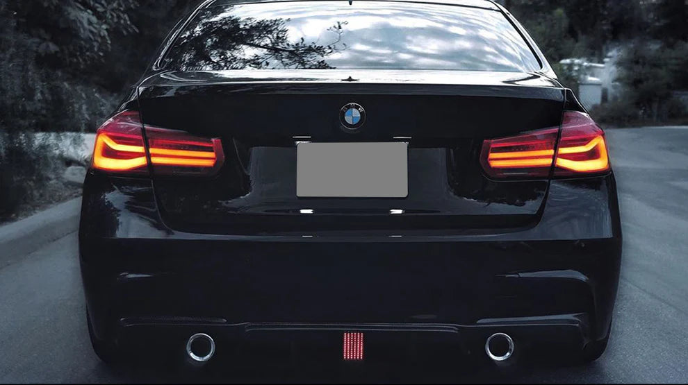 BMW F30 3-Series LED Carbon Fiber Diffuser (M-Sport)