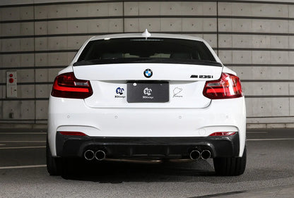 BMW F22 2-Series 3D Design 4 Tip M-Sport Carbon Fiber Rear Diffuser