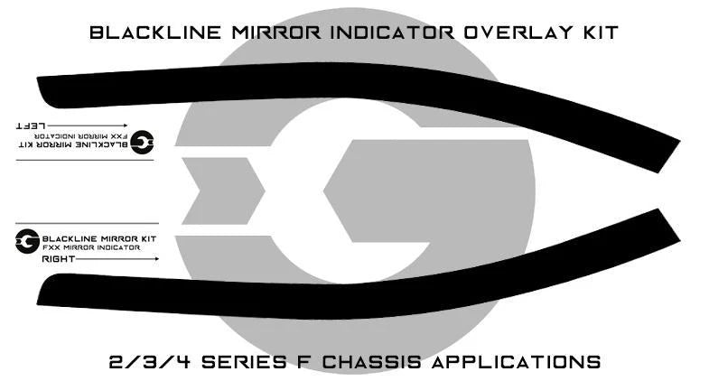 BMW F2X 2-Series, F3X 3-Series, 4-Series & F87 M2 Blackline Mirror Indicator Overlay Kit