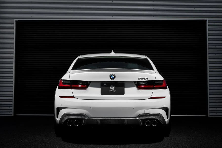 BMW G20 3-Series 3D Design M-Sport 4 Tip Carbon Fiber Rear Diffuser